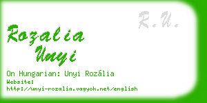 rozalia unyi business card